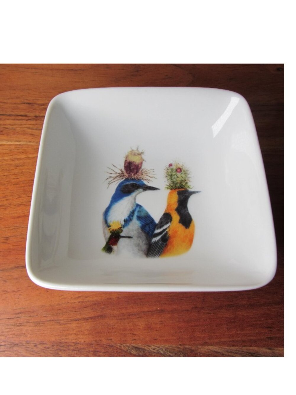 vicki sawyer birds porcelain bowl trinket tray dish (W6520)
